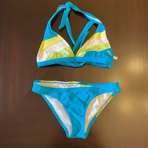 aeropostale | blue, green, & white bikini